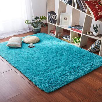 Fantasy thickened solid color rug bedroom bedside home modern coffee table living room rug floor mat can be customized royal blue 1.6x1.2 meters plush