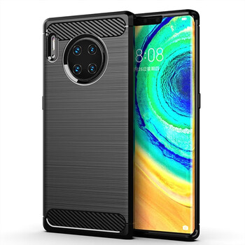 Suitable for huawei mate30pro carbon fiber pattern mobile phone case, all-inclusive anti-fall matte anti-fingerprint hand sweat ultra-thin deep black huawei mate30pro