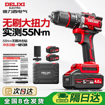Delixi electric 21v brushless high-torque lithium electric drill rechargeable electric screwdriver household electric screwdriver multi-function tool set
