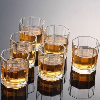 Yong huan shuizi set wine glass, white wine glass, 6-piece beer glass, foreign wine glass, 6-piece octagonal cup, 190ml