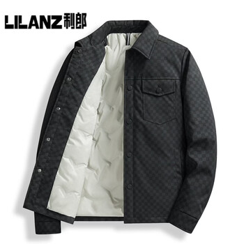 Lilang down jacket men's lapel 2025 winter new men's korean slim youth warm and cold casual top jacket black xl