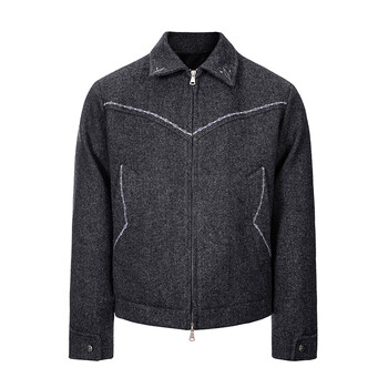 Catsstac haoyue embroidered mountain sculpture jacket dark gray 2xl