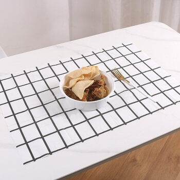Shijanu thickened waterproof and oil-proof biodegradable disposable small placemat rectangular tablecloth new product black and white grid 40*60cm 2 pack