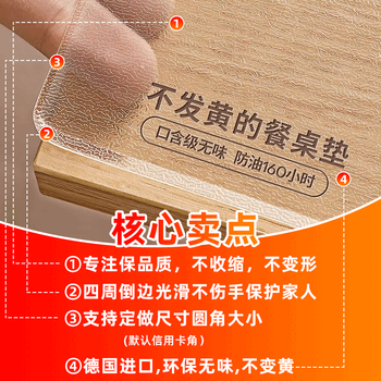 Delivery cat tablecloth, no-wash, oil-proof, waterproof, anti-scalding, transparent soft plastic, glass tpu rubber mat, coffee table dining table mat, desktop mat, thick, imported tpu, odorless edge grinding, frosted*4.0, frosted and transparent, refuses watermark* 120*120cm, customizable round shape