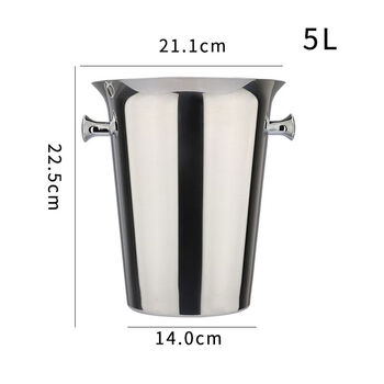 European-style creative stainless steel ice bucket with rack bar ktv luxury champagne bucket rack red wine ice bucket with tripod european-style tremella ice bucket--5l