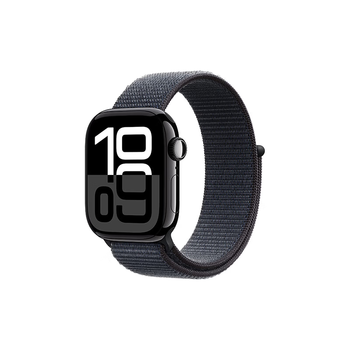 Apple/apple watch series 10 smart watch gps model 42mm bright black aluminum metal case dark ink color loop sports strap mx1q3ch/b