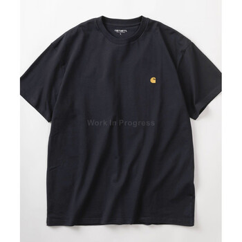 Carhartt carhartt gold label embroidered short-sleeved t-shirt, loose fit design, suitable for all seasons, navy blue, ready stock xs