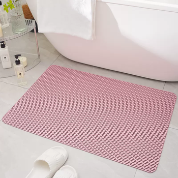 Yusenyi bathroom non-slip floor mat pvc hollow carpet bathroom bath anti-fall mat kitchen toilet dirty partition pink (upgrade 6.0) column bottom 90x160cm