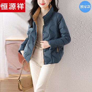 Hengyuanxiang high-end foreign style middle-aged mother stand-up collar qiji red down jacket women's short 2026 winter white duck down light and thin pulan down jacket m recommended 98-120 catties