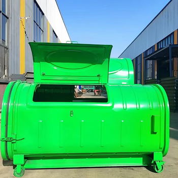 Outdoor hook-arm trash can environmentally friendly 3 cubic rubbish bin 4 cubic hook arm rubbish bin vehicle-mounted garbage transfer box dark green custom link single shot not posted