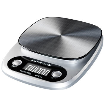 Shijanu high-precision cooking scale stainless steel durable electronic scale with backlight household baking gram scale accurate small food scale metallic silver 10kg_1g (stainless steel surface) cooking scale