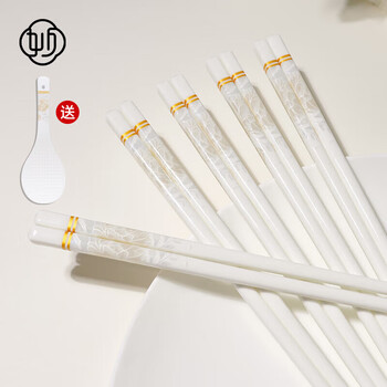 Miaode jingdezhen ceramic chopsticks for home use, high-grade mildew-proof, 10 pairs of qingguoqingcheng