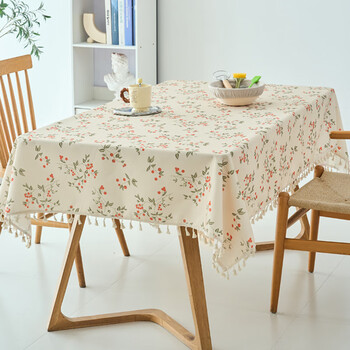 Fantasy tablecloth waterproof, oil-proof, wash-free and anti-scalding 2025 new style light luxury high-end coffee table tablecloth round rectangular tablecloth best selling red bean story width 90x length 135