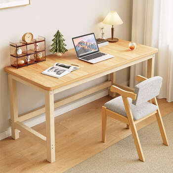 Yusenyi solid wood computer desk desktop home long table simple student desk writing table bedroom e-sports table office desk table and chair combination 120x60x75cm