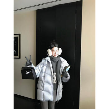 Ouyang ouyang ice skin warm pack turtle series bile-free anti-down satin 90 white duck down jacket glacier blue m