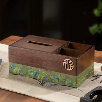 Yusenyi coffee table box for home living room high-end chinese-style storage solid wood multi-function napkin paper towel remote control paper box qianli jiangshan multi-function paper box