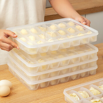 Yong huan dumpling box household food grade quick frozen dumplings preservation box kitchen refrigerator special multi-layer food freezing storage box transparent 0x0x0cm 1 pack food grade material