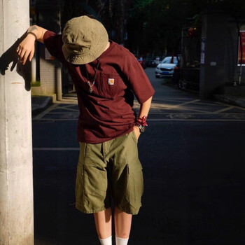 Carhartt carhartt short-sleeved work t-shirt american basic base short-sleeved t-shirt unisex pocket cotton t-shirt burgundy/port (qualified product) xl (weight 210-230 pounds) size is too large