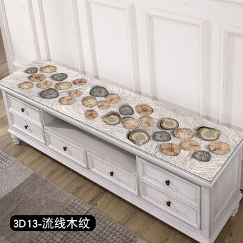 Fantasy 3d printed tv cabinet tablecloth waterproof rectangular pvc soft plastic glass crystal plate coffee table mat table mat cover cloth 3d13+ streamlined wood grain customization needs to change the price