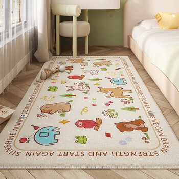 Fantasy cartoon bedroom carpet bedside blanket children's room play floor mat living room non-slip plush winter anti-fall mat under the bed k tongying 02 60x160cm