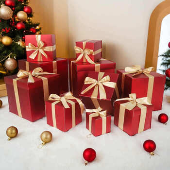 Abaoli 2026 spring festival atmosphere scene decoration decorations new year's day photo props pile boxes gift ornaments