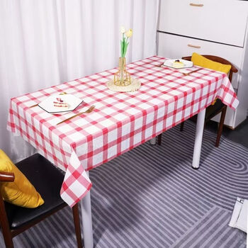 Fantasy tablecloth rectangular round table restaurant restaurant food stall tablecloth stone cloth new red and white grid 1x1 meter 600 sheets boxed