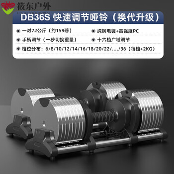 Smvp german imported quality dumbbell pure steel new fast adjustable dumbbell men's fitness home pure steel electroplating power silver 36kg*2 upgraded model pure steel electroplating (144 catties 2kg one second adjustment with one hand (kb