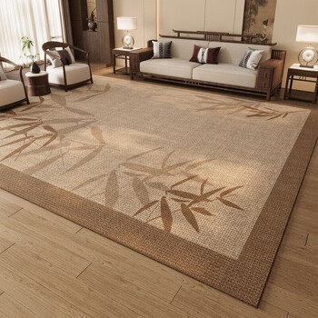 Fantasy new chinese style carpet living room 2026 new no-wash and wipeable light luxury high-end floor mat bedroom bedside blanket customization 21115 bamboo path quiet-living room 200cm*300cm easy to take care of for all seasons