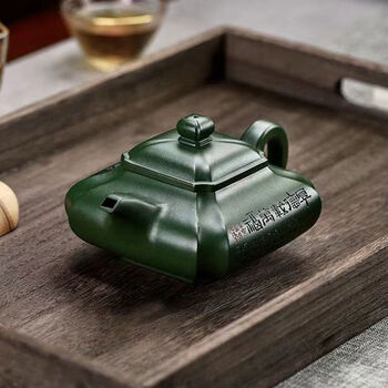 Qingsha teapot yingfuyun wanjia teapot stale green mud square corner large capacity bubble teapot guo gong 301m included - 400m included