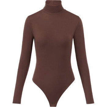 Victoria's secret themix new cloud-like super soft turtleneck long-sleeved bodysuit for women dark brown dark brown m