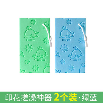 Shantou lincun children's bathing magic baby baby adult bath rubbing back sponge powerful dust removal cartoon sponge (large individual pack green + blue