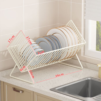 Four seasons muge (micoe) quality drain dish rack kitchen dish storage rack sink tableware storage rack home countertop cupboard bowl white