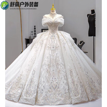 Oemg main wedding dress bride 2025 new one-shoulder french heavy industry luxury high-quality texture large size trailing go out gauze white floor-length style comes with matching zipper skirt one-size-fits-all tailor-made this option h