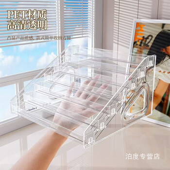 Yusenyi transparent ladder small ornaments storage rack bar chi figure live display multi-functional storage rack acrylic display rack three-layer eye shadow display rack upgraded model