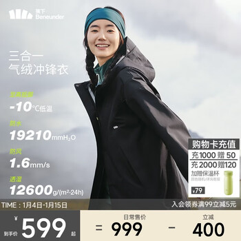 Beneunder jacket women's outdoor windproof three-in-one air velvet liner high warmth three-proof hiking in tibet