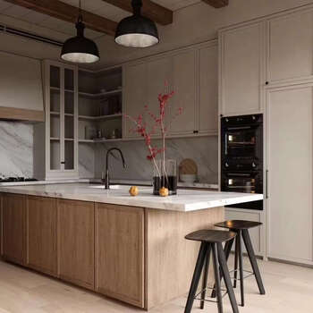 Yusenyi integrated cabinets custom-made quartz countertops custom-made modern simple open kitchen reservation fee for on-site measurement intention fee 1