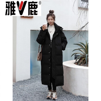 Yalu down jacket women's long knee-length winter 2026 new ankle-length black thickened plus size mid-length black s