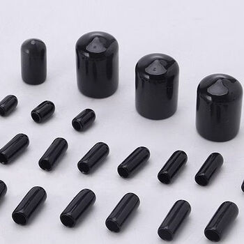 Thread protection sleeve pvc rubber plastic cap screw accessories rubber rubber cap plug end cap black 1.5-15*1 (1000 pieces)