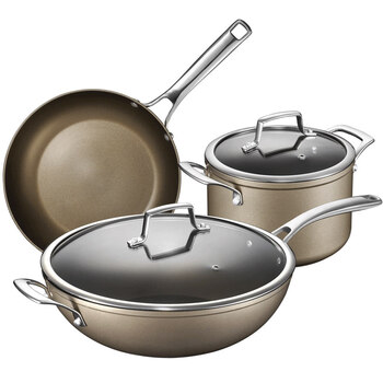 Asd pot set, non-stick, less oil, less smoke, three-piece magnetic pot/soup pot/frying pan, non-stick three-piece set