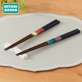Nitori japanese tableware pointed sushi chopsticks wooden chopsticks colorful striped chopsticks 2 pairs set colorful striped chopsticks 2 pairs