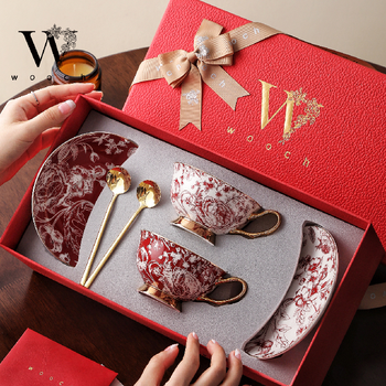 Wooch gives the newlyweds a wedding gift, coffee cup to cup, high-end gift box, warm house gift, moving to a new home, souvenir gift, ceramic cup