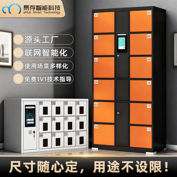 Yicun intelligent technology electronic bag storage cabinet supermarket shopping mall smart storage cabinet face recognition password fingerprint wechat scan code locker 12 doors face recognition