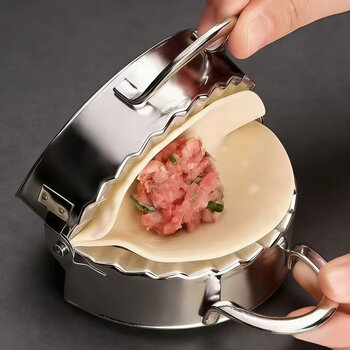 Home katei story japanese dumpling maker 304 stainless steel dumpling making artifact food grade dumpling mold special gadget for dumpling clip dumpling maker - diameter 7.5cm 1 pack