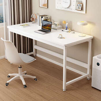 Yusenyi computer desk desk for bedroom learning desk office simple house girls desk white white frame particle board no chair city door-to-door 100x60x75cm