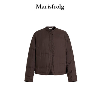 Marisfrolg 90 goose down marisfrolg 2026 spring new micro cocoon type short down jacket light coffee s