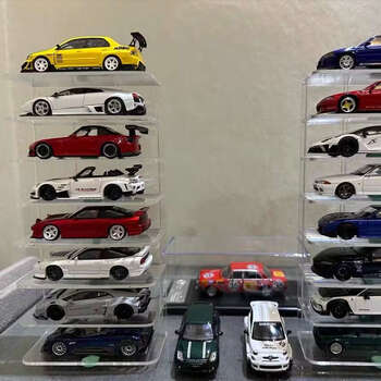 Yusenyi desktop makeup blush product storage shelf eye shadow palette storage box powder cake divider transparent semi-transparent gray large seven-compartment