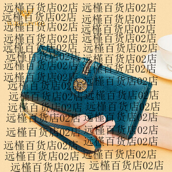 King ralph lauren polo genuine leather wallet women's 2025 new handbag women's wallet clutch long version wallet peacock blue--oiled waxed cowhide