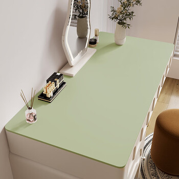 Pupan solid color dressing table table mat light luxury high-end makeup and manicure table mat waterproof light luxury leather tablecloth x jasmine milk green support size/pattern customization contact customer service before taking the photo