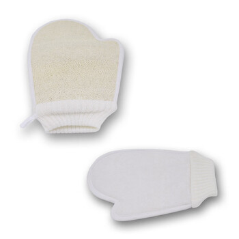 Shantou lincun flexible bath brush bath gloves loofah bath sponge thumb loofah bath gloves southeast asia gloves
