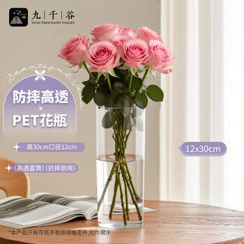 Jiuqiangu wake-up flower bucket vase, drop-resistant flower arrangement, home office flower shop flower arrangement container, universal style 12cm*30cm1517